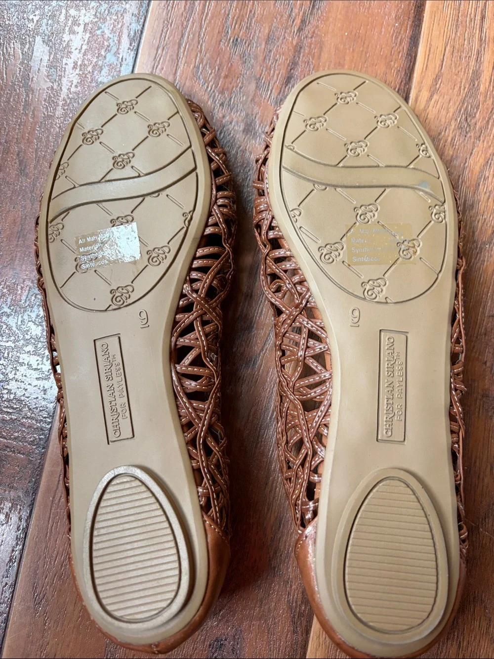 Christian Siriano Woven Brown/Tan Women's Flats -Size 9